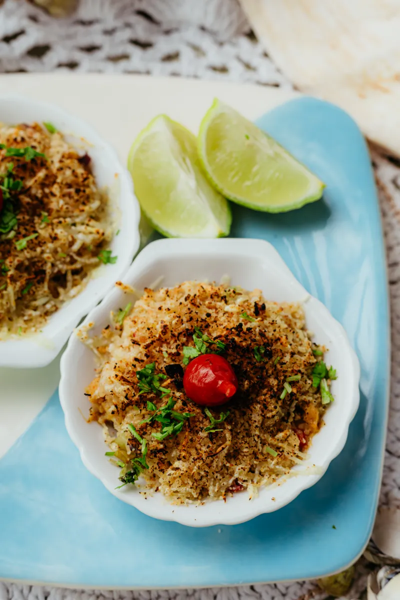 Casquinhas de siri gratinadas com limão